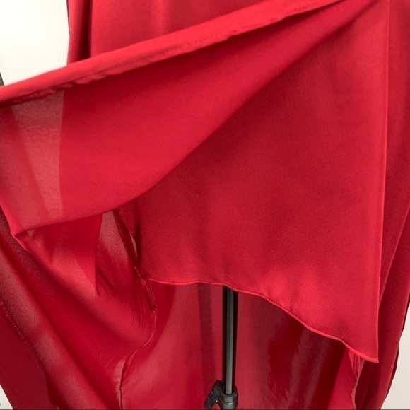 FOR LOVE & LEMONS x JAIME KING LA LYDIA RUBY RED  ROBE LONG SLEEVE WRAP DRESS - Picture 8 of 15